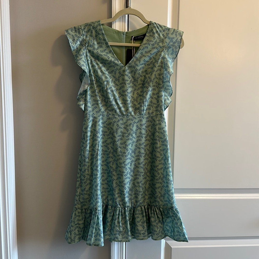 NWT sea foam green dress with ruffles